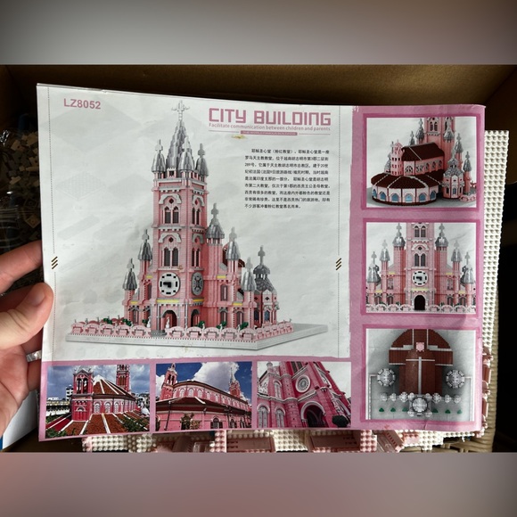 Pink Church Building Block Set Cathedral Replica Mini Nano Bricks Architecture - Picture 10 of 12